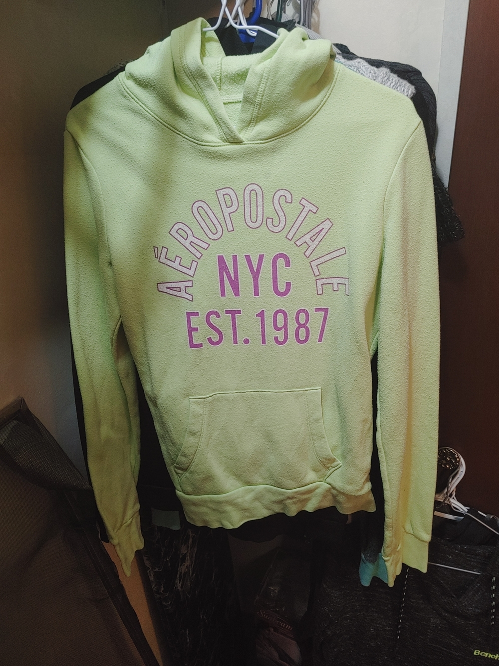 Aeropostale Lime Green Fleece Hoodie